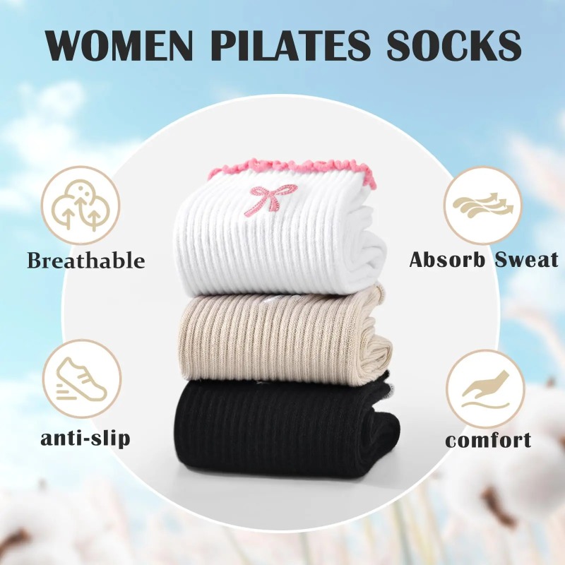 Yoga Dance & Fitness Center Llc - Professional Yoga Socks, Cotton Strap Silicone