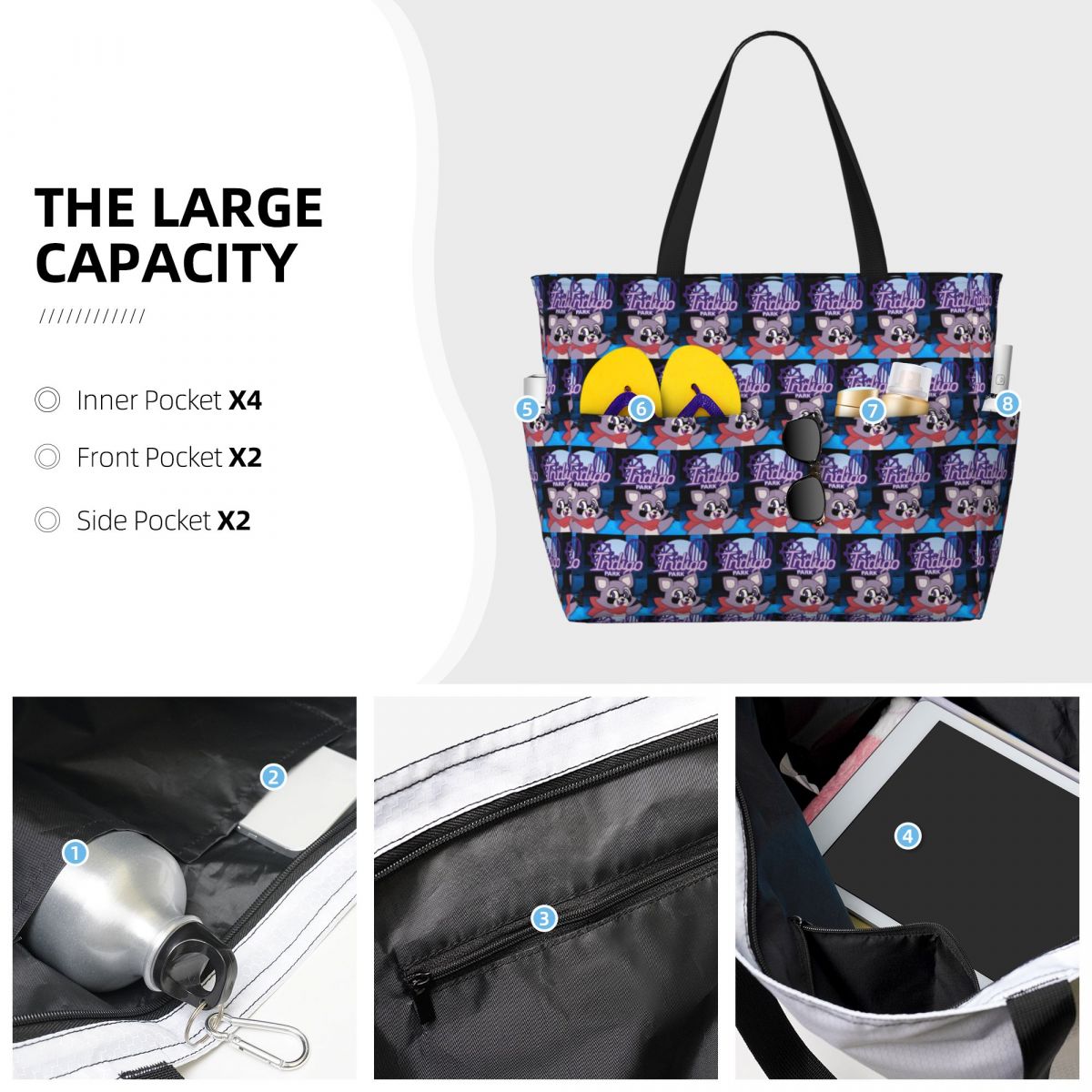 Rambley Indigo Park Beach Tote - Yoga Fitness Park 评论和价格