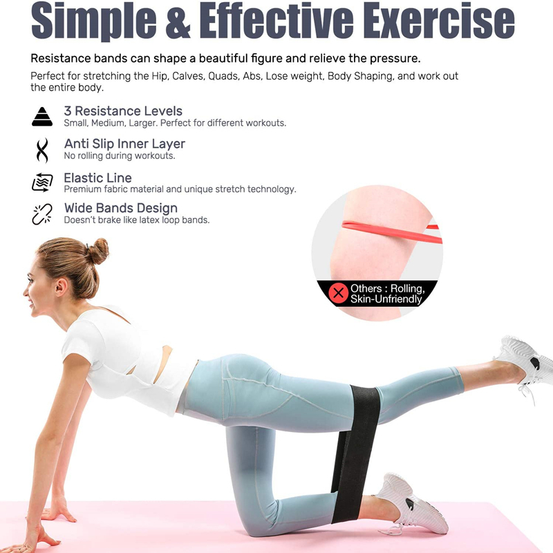 3PCS Women Men Fabric Resistan - Yoga Fitness Resistance Band 评论和价格