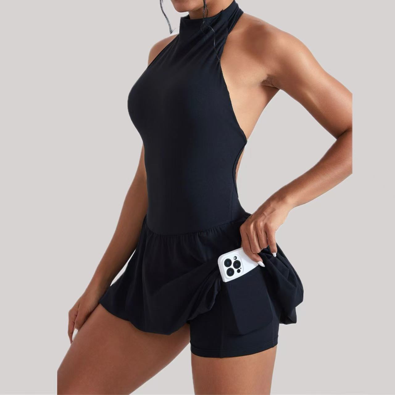 Ningyu High Neck Golf Tennis D - Yoga Fitness Dress 评论和价格
