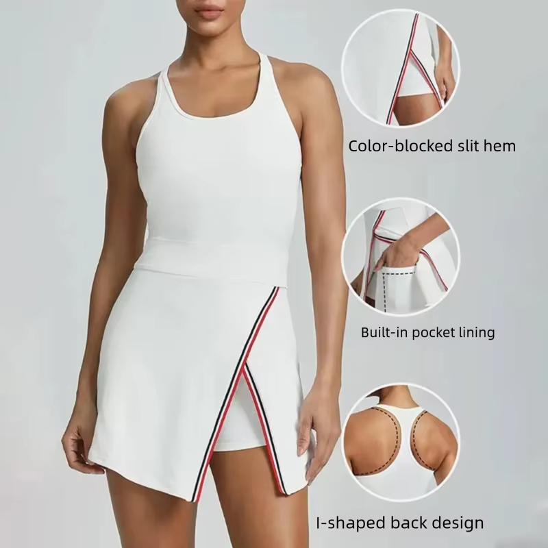 Contrast Color Gym New Anti-ex - Yoga Fitness Dress 评论和价格